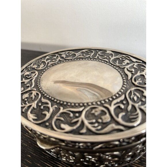 Antique Elegance Silver Trinket Jewelry Box - Picture 3 of 8